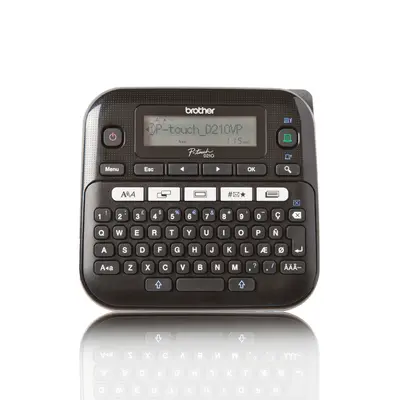 BROTHER Címkenyomtató PT-D210VP, asztali, QWERTY billentyűzet, TZ tapes 3,5-12 mm, grafikus kijelző, hordtáska