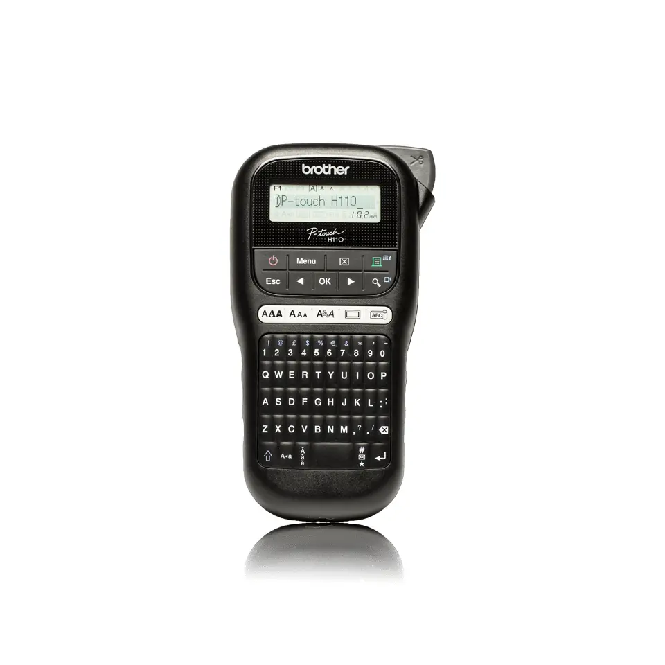 BROTHER Címkenyomtató PT-H110, kézi, PC kiosztású billentyűzet, TZ tapes 3,5-12mm, cserélhető pengével – 4. kép