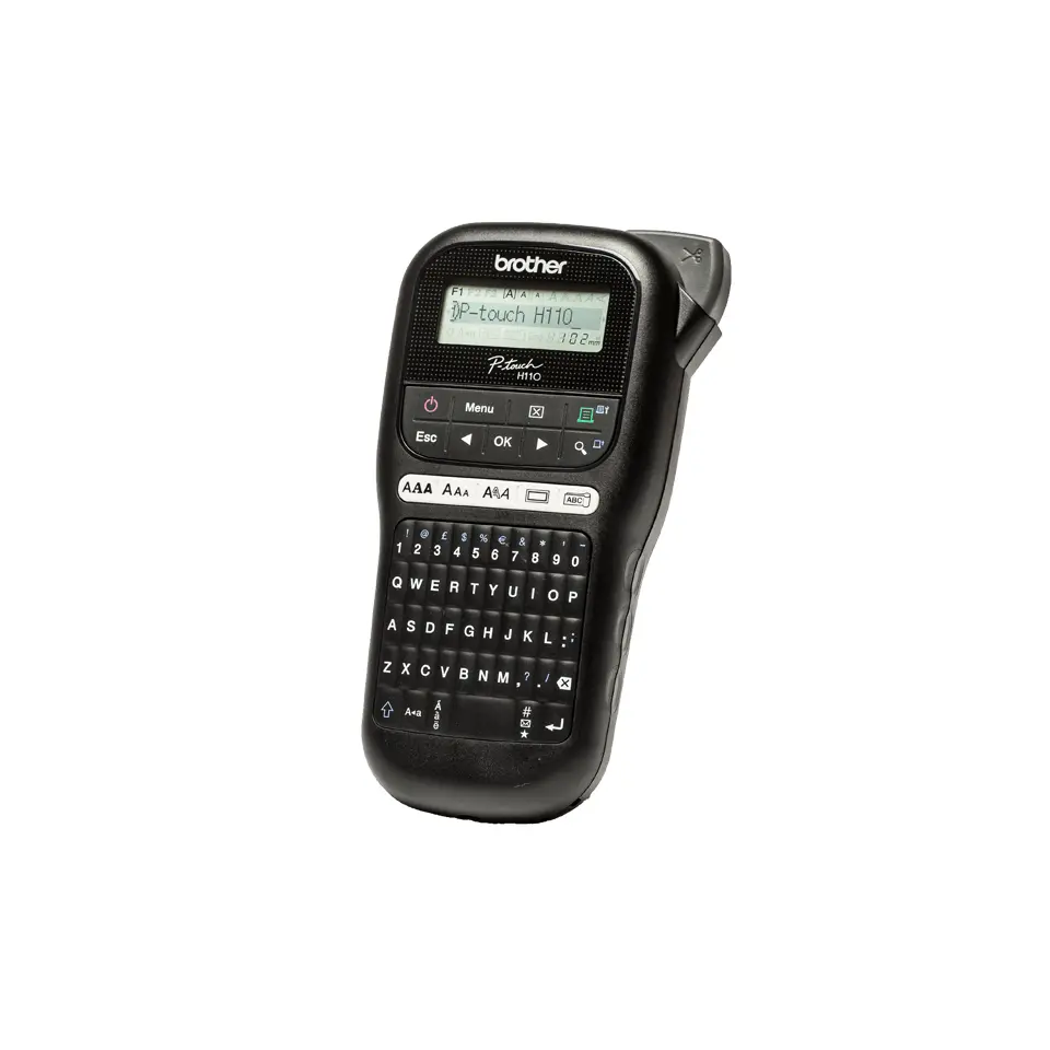 BROTHER Címkenyomtató PT-H110, kézi, PC kiosztású billentyűzet, TZ tapes 3,5-12mm, cserélhető pengével – 7. kép