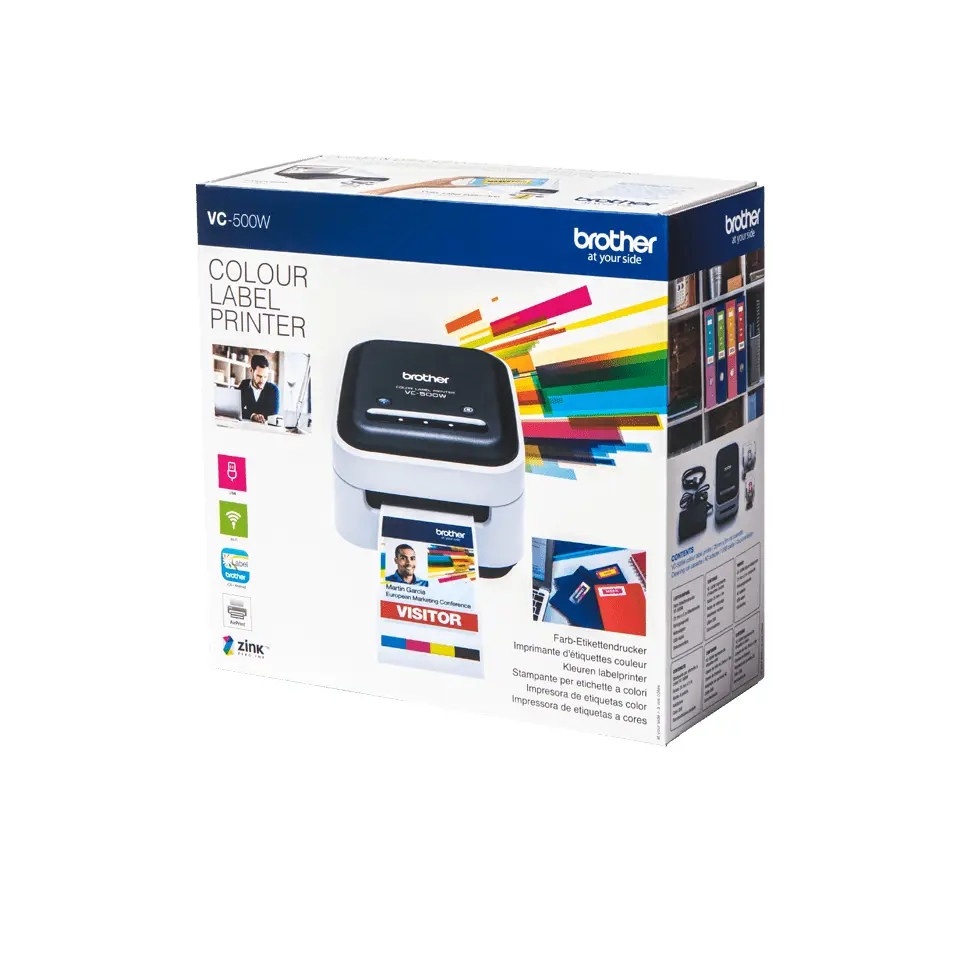 BROTHER címkenyomtató, VC500W, ZINK Zero-ink, színes nyomtatás, 8 mm/mp, USB/Wifi, 303dpi, PT Editor Lite, CZ címke – 7. kép