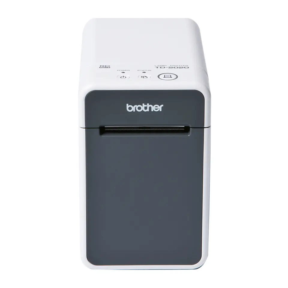 BROTHER címkenyomtató, TD-2020A, DT, 300dpi, max 63mm, 150mm/s, USB/RS232, RD szalag