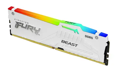 KINGSTON FURY Memória DDR5 32GB 6400MT/s CL32 DIMM (Kit of 2) Beast White RGB EXPO – 2. kép