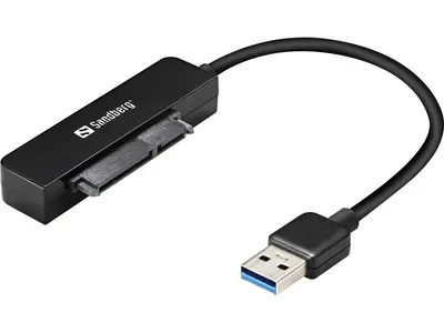 Sandberg Kábel Átalakító - USB3.0 to SATA Link (fekete; USB bemenet - SATA 2,5" kimenet; max.5 Gbit/sec)