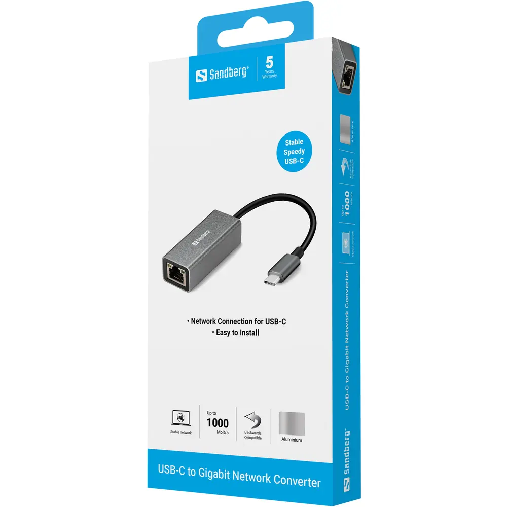SANDBERG USB-C tartozék, USB-C Gigabit Network Adapter – 3. kép