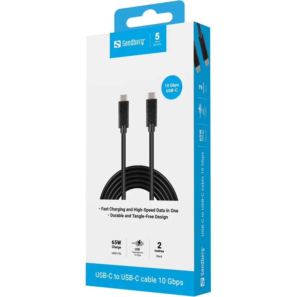 SANDBERG USB-C tartozék, USB-C > USB-C 2M USB 3.1 Gen.2 – 3. kép