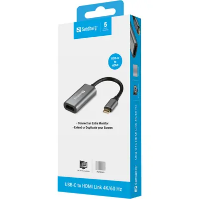 SANDBERG USB-C tartozék, USB-C to HDMI Link 4K/60 Hz – 2. kép