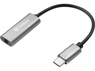 Sandberg Átalakító Kábel - USB-C to Audio Adapter (USB-C, 1x 3,5 mm jack, fehér)