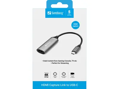 SANDBERG USB-C tartozék, HDMI Capture Link to USB-C – 2. kép