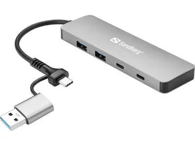 Sandberg USB Hub - USB-C/A to 2xUSB-A+2xUSB-C Hub