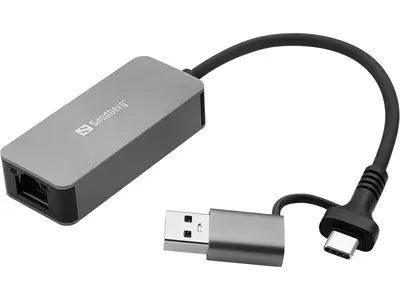 Sandberg Kábel Átalakító - USB-C/A 2.5 GbE RJ45 Adapter