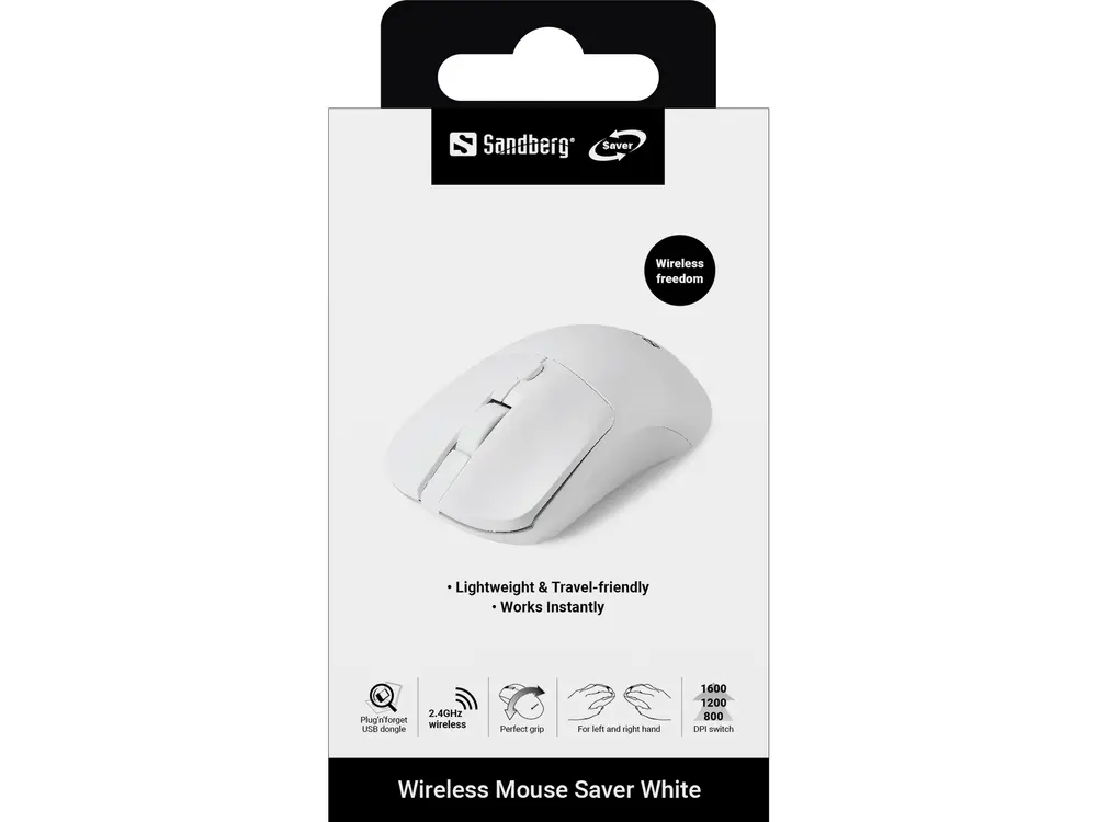 Sandberg Egér - Wireless Mouse Saver White – 6. kép