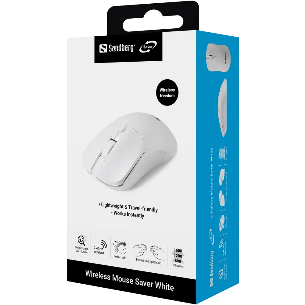 Sandberg Egér - Wireless Mouse Saver White – 7. kép
