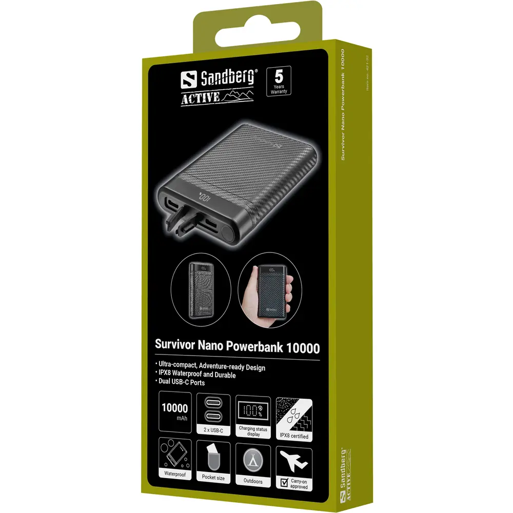 Sandberg Akkubank - Survivor Nano Powerbank 10000 – 5. kép