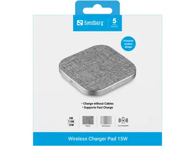 Sandberg Telefon töltő - Wireless Charger Pad 15W – 2. kép