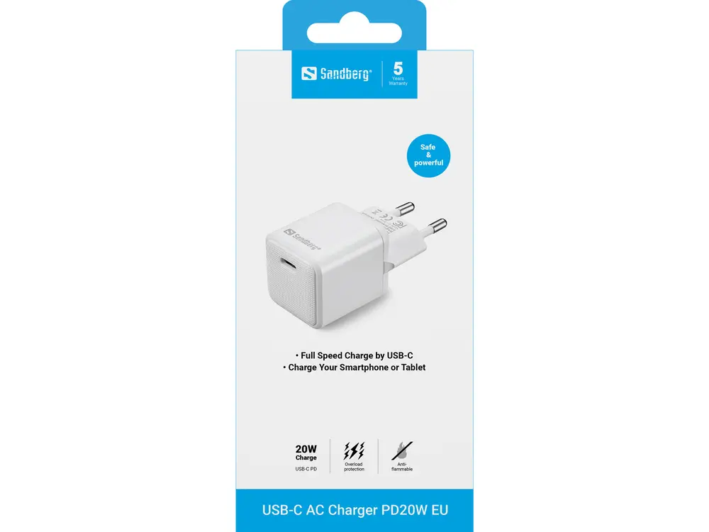 Sandberg Telefon töltő - USB-C AC Charger PD20W – 4. kép