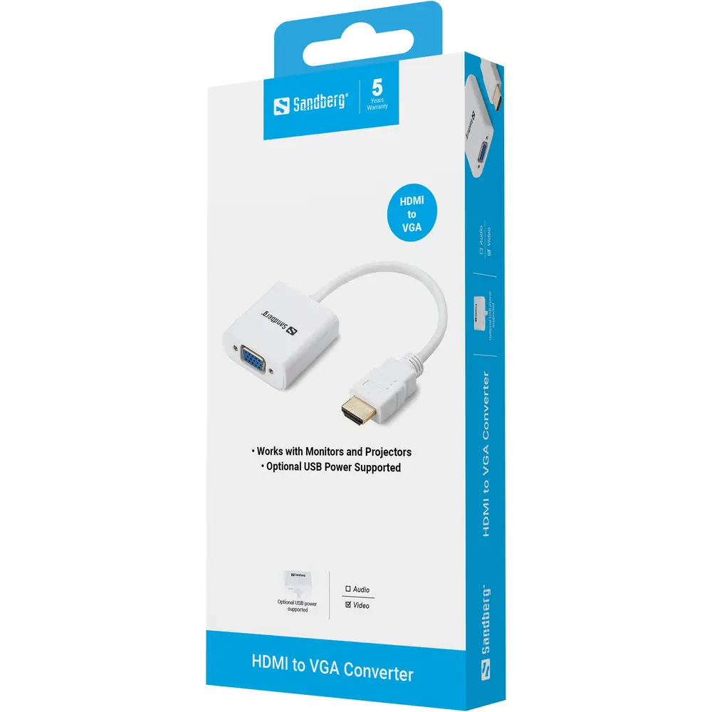 Sandberg Kábel Átalakító - HDMI to VGA Converter – 3. kép