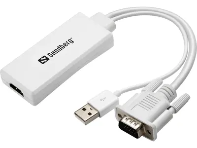 Sandberg Kábel Átalakító - VGA+Audio to HDMI Converter