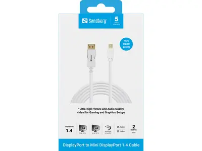 SANDBERG DisplayPort kábel, DP-MiniDP 1.4 8K60Hz 2m – 2. kép