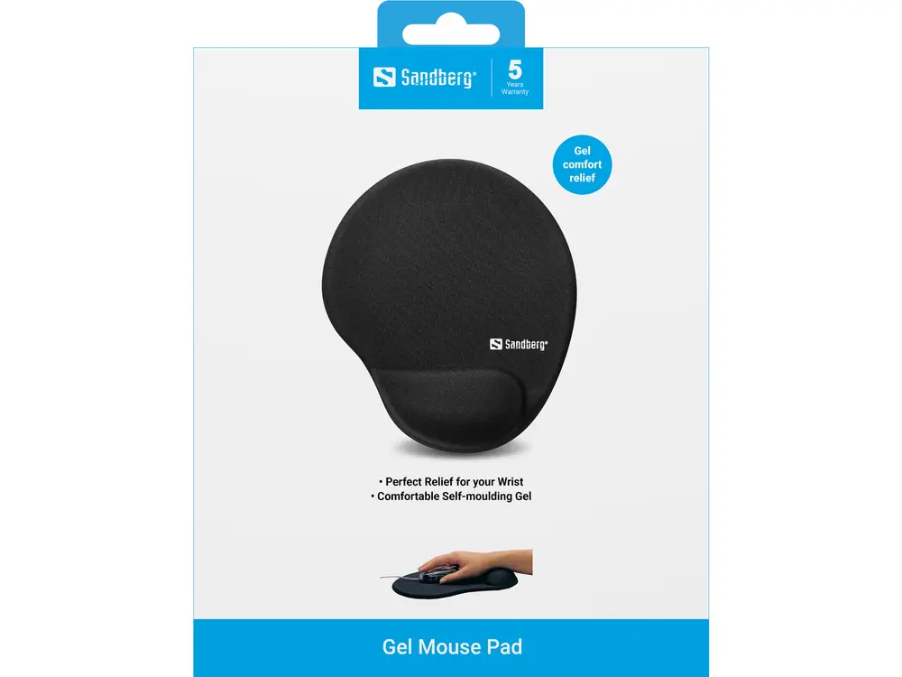 Sandberg Egérpad - Gel Mousepad with Wrist Rest (zselés csuklótámasszal; fekete) – 4. kép