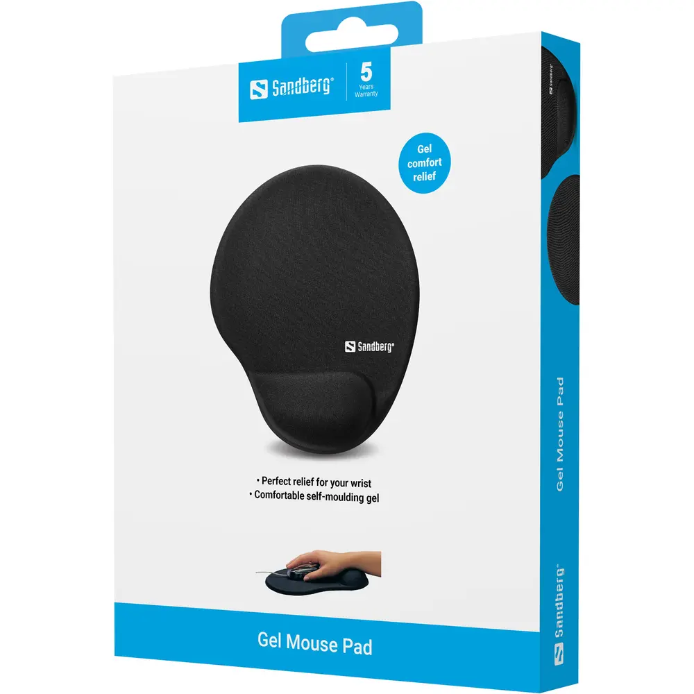 Sandberg Egérpad - Gel Mousepad with Wrist Rest (zselés csuklótámasszal; fekete) – 5. kép