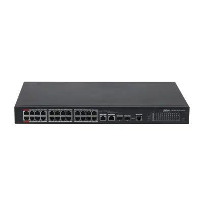 Dahua switch PoE mendzselhető - PFS4226-24ET-360-V3 (24x 10/100 PoE/PoE+ (360W)+2x gigabit/SFP combo uplink,HighPoE)
