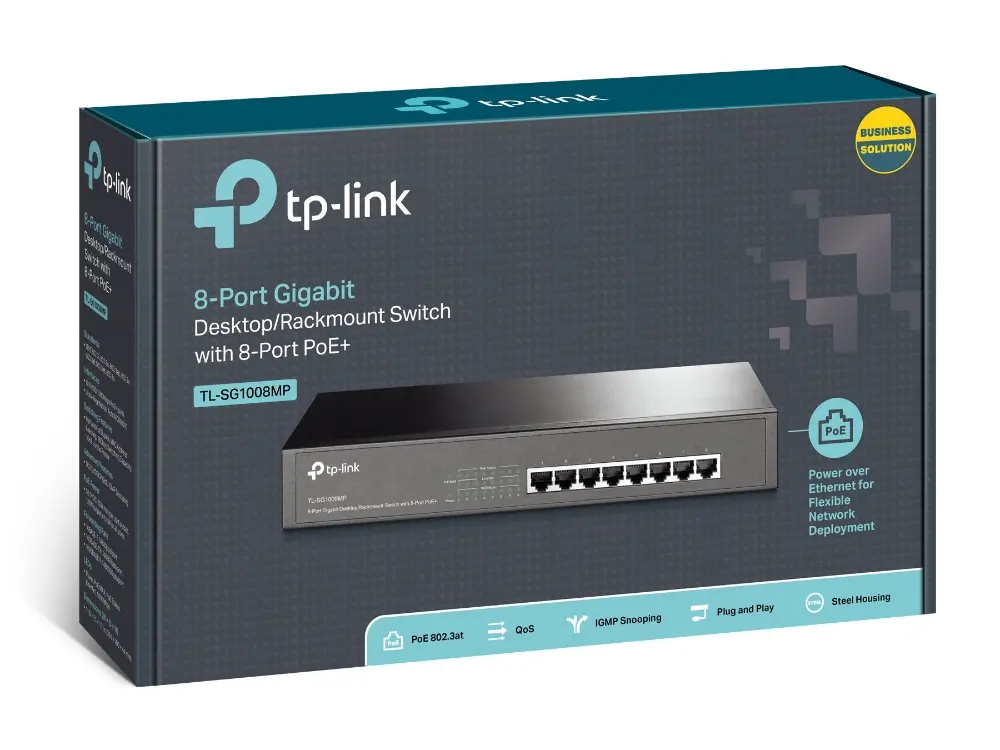 TP-Link Switch PoE - TL-SG1008MP (8port 1Gbps; 8 af/at PoE port; 126W) – 4. kép