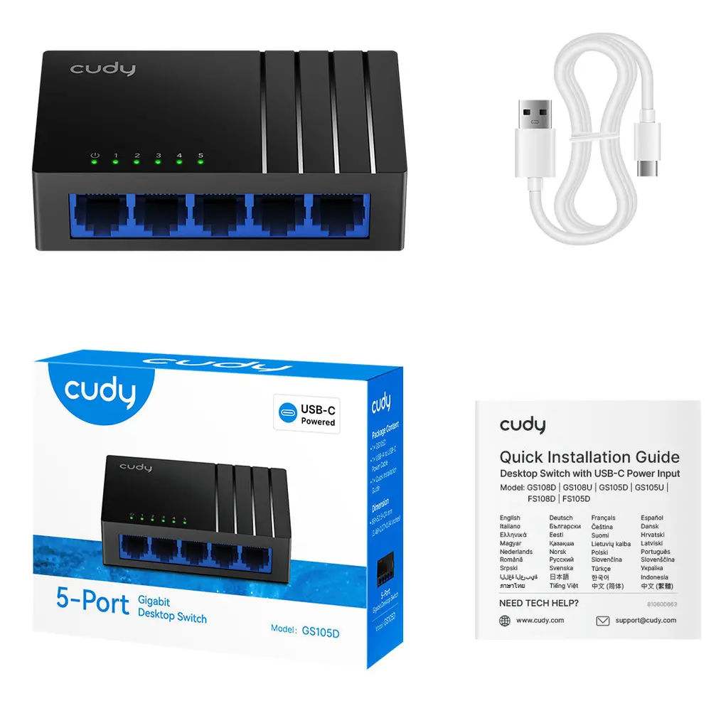 Cudy GS105D 5-Port Switch Black – 5. kép