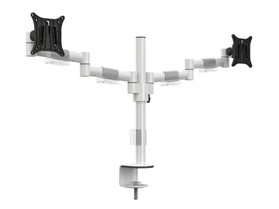 MULTIBRACKETS Asztali konzol (2 képernyős), M VESA Deskmount Officeline Dual White (15-30", max.VESA: 100x100 mm, 8 kg)
