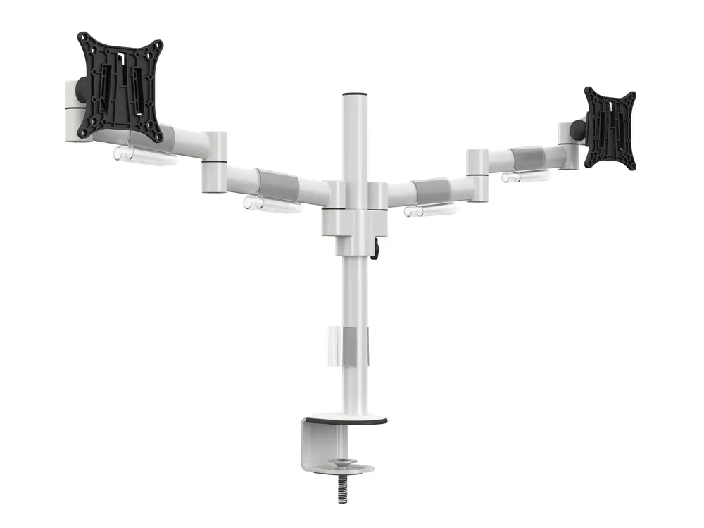 MULTIBRACKETS Asztali konzol (2 képernyős), M VESA Deskmount Officeline Dual White (15-30", max.VESA: 100x100 mm, 8 kg)