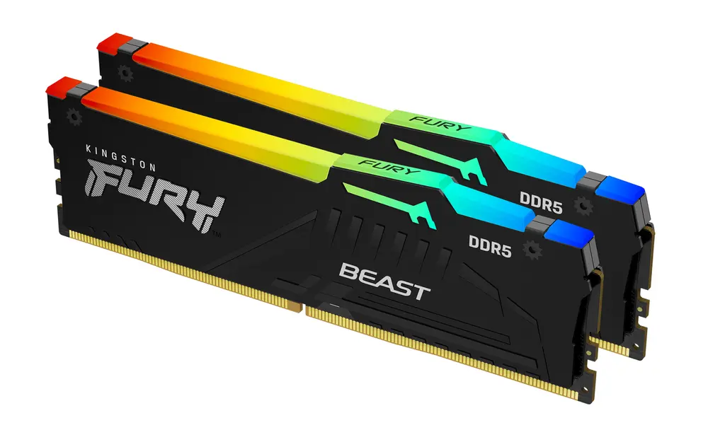 KINGSTON FURY Memória DDR5 16GB 6000MT/s CL36 DIMM (Kit of 2) Beast RGB EXPO