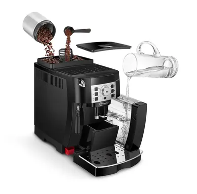DELONGHI ECAM22.115.B Magnifica S automata 2 személyes kávéfőző, 13 őrlési fokozat, tartály: 1,8 l, Fekete – 2. kép