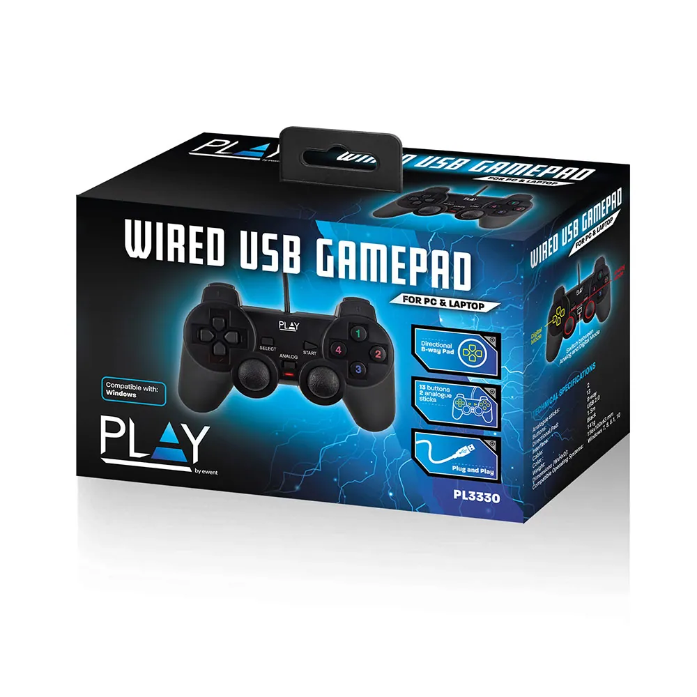 Ewent PL3330 Play USB Gamepad Black – 3. kép