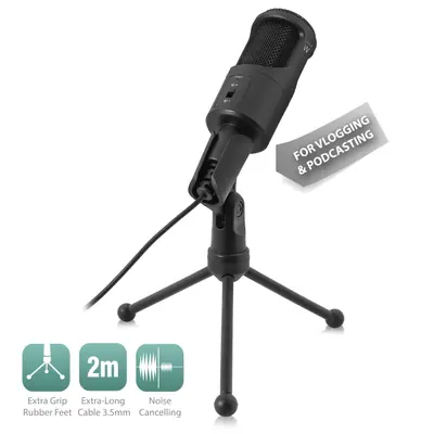Ewent EW3552 Multimedia Microphone with noise cancelling Black – 2. kép