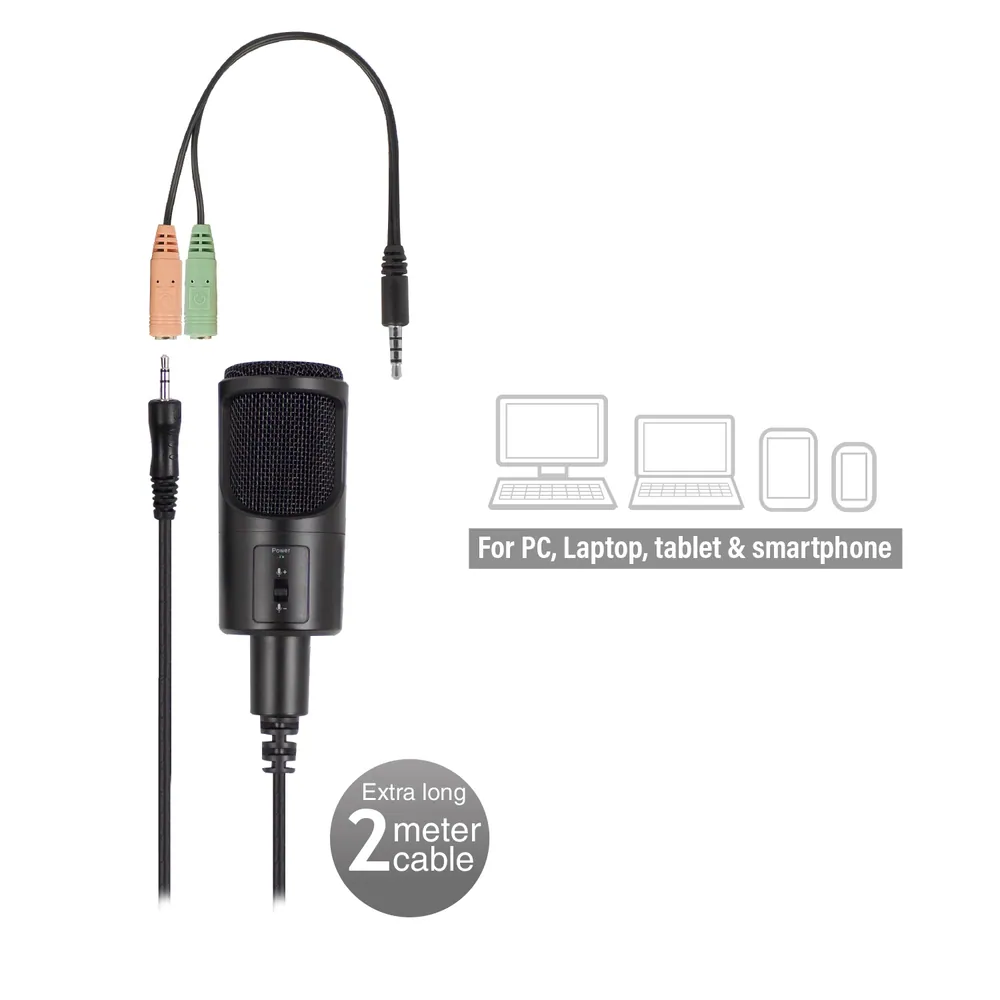 Ewent EW3552 Multimedia Microphone with noise cancelling Black – 3. kép