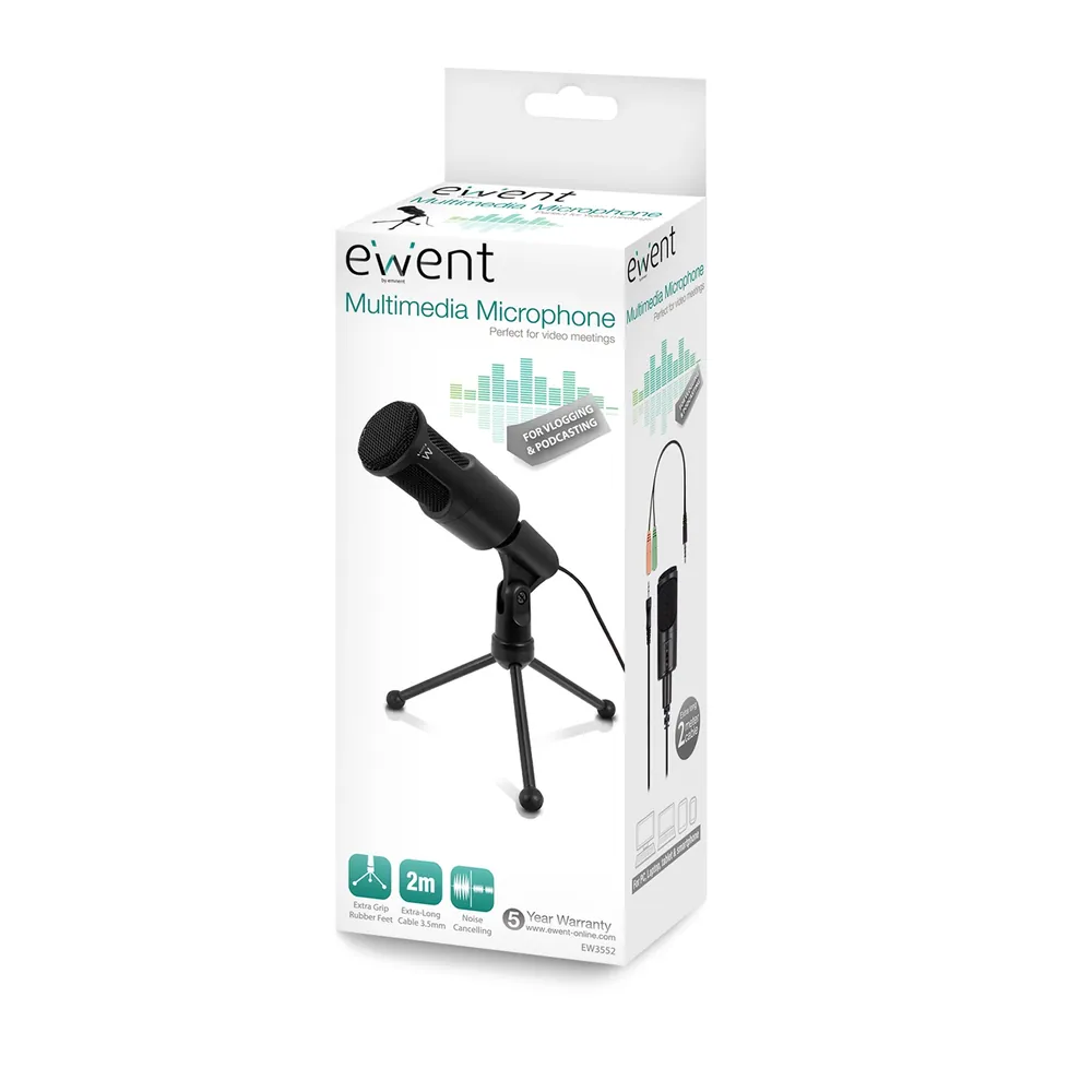 Ewent EW3552 Multimedia Microphone with noise cancelling Black – 7. kép