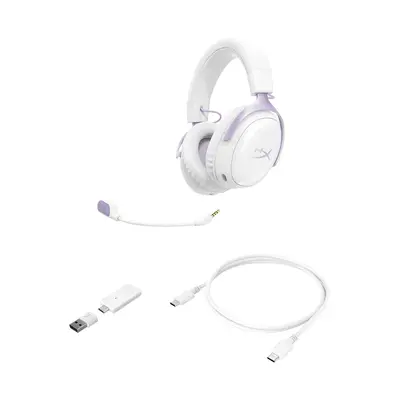 HP HYPERX vezeték nélküli gaming fejhallgató Cloud III S - levendula/fehér – 2. kép