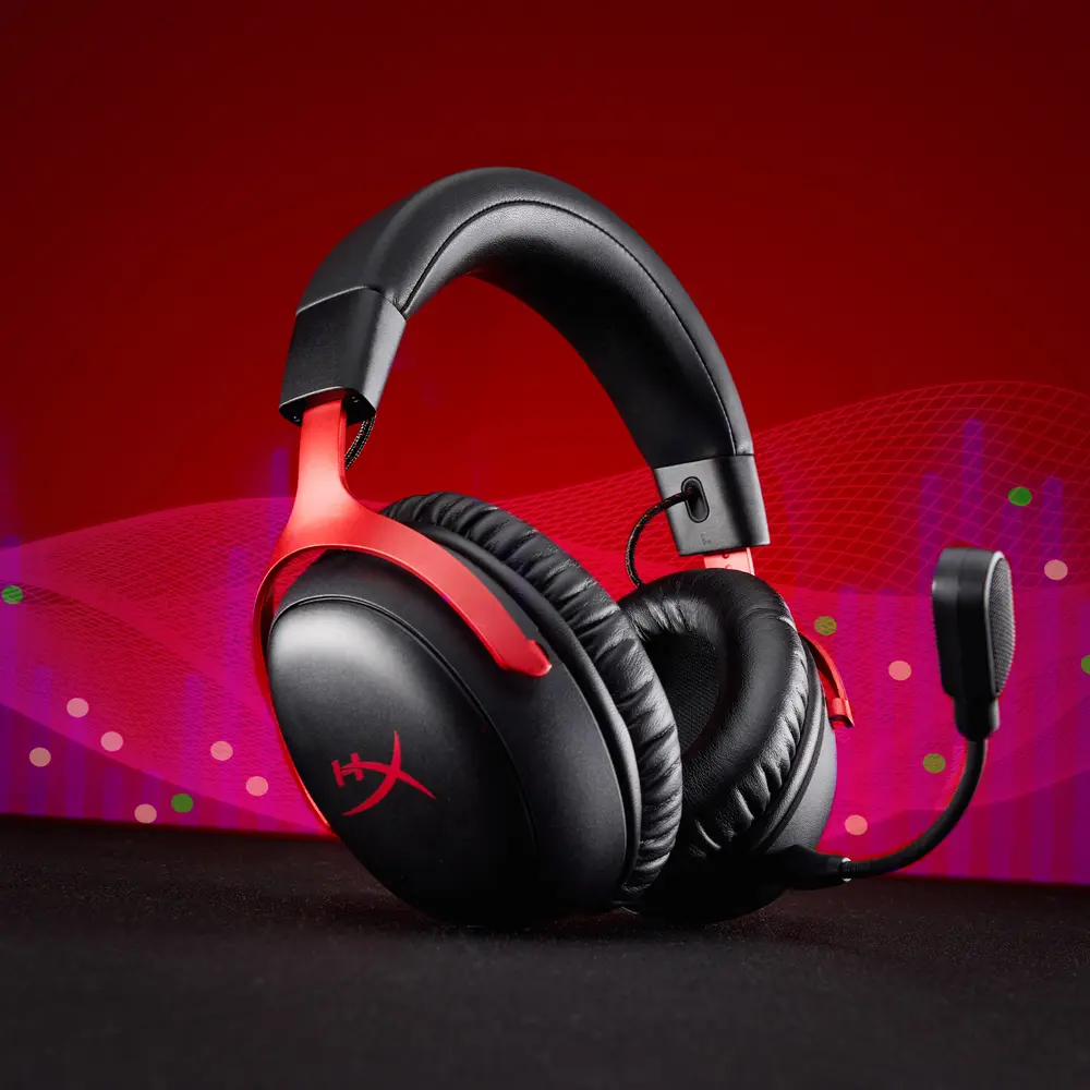 HP HYPERX vezeték nélküli gaming fejhallgató Cloud III S - levendula/fehér – 3. kép