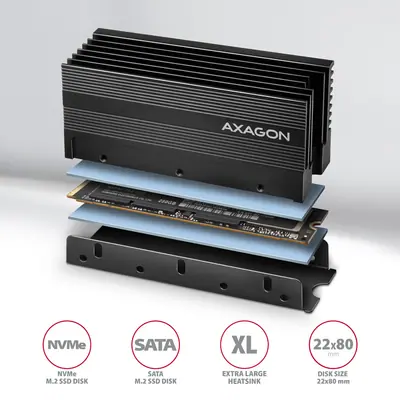 AXAGON CLR-M2XL heatsink for M.2 SSD – 2. kép