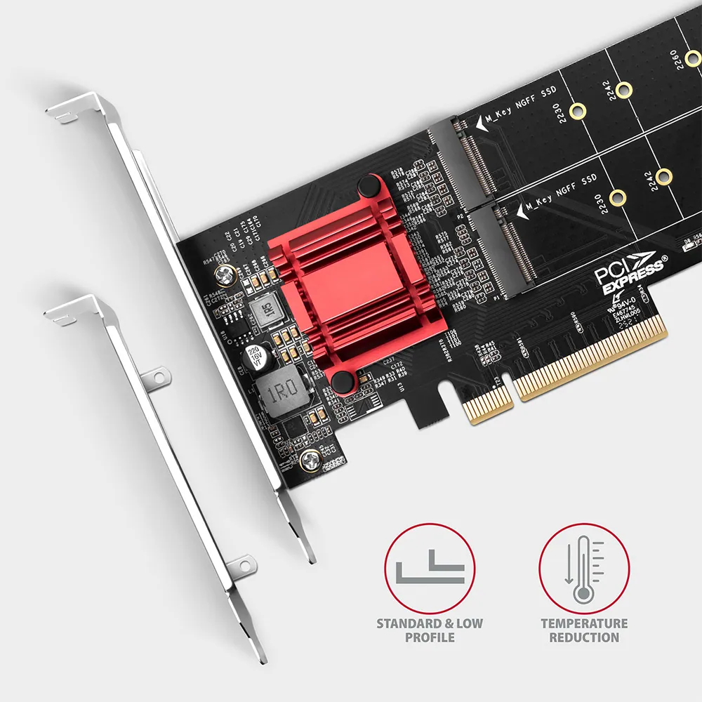 AXAGON PCEM2-ND PCIE 2X NVME M.2 Adapter – 4. kép