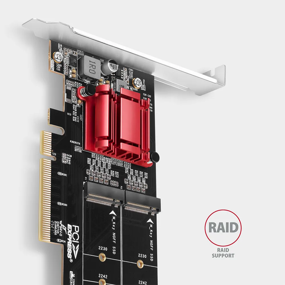 AXAGON PCEM2-ND PCIE 2X NVME M.2 Adapter – 5. kép
