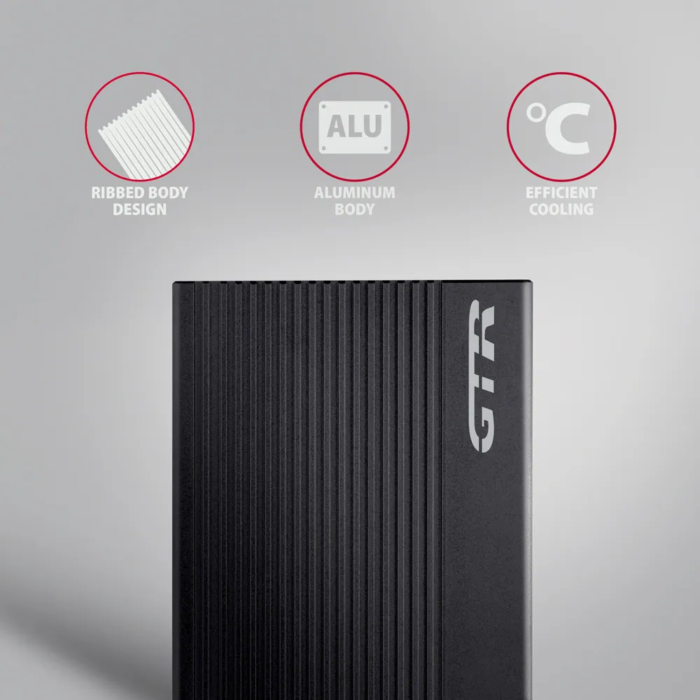 AXAGON EE25-GTR USB-C 3.2 Gen 2 - SATA 6G, 2.5" External RIBBED box Black – 3. kép