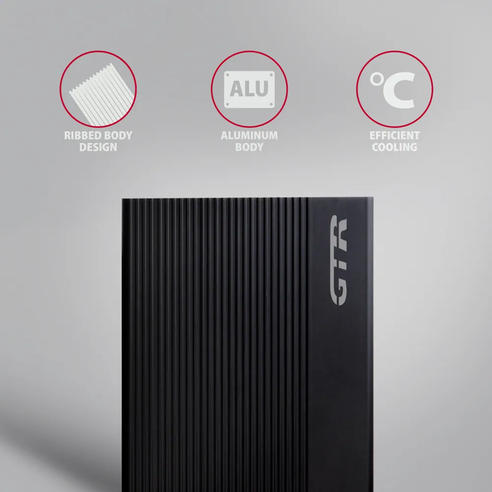 AXAGON EE35-GTR USB-C 3.2 Gen 1 - SATA 6G 3.5" External RIBBED box Black – 3. kép
