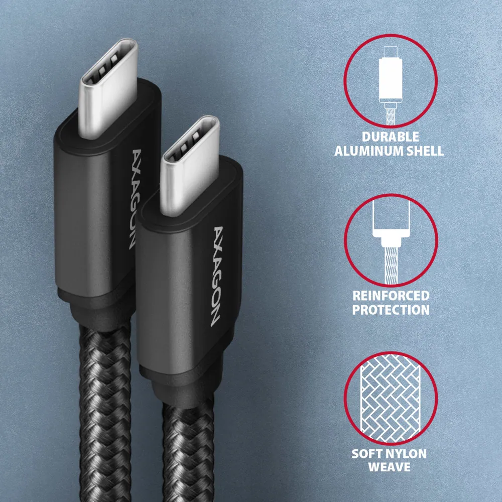 AXAGON BUCM3-CM30AB Speed USB-C USB-C 3.2 Gen 1 Cable 3m Black – 3. kép