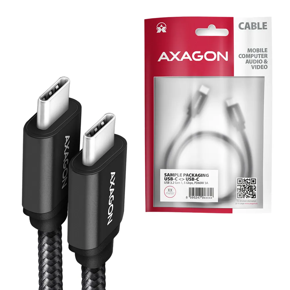 AXAGON BUCM3-CM30AB Speed USB-C USB-C 3.2 Gen 1 Cable 3m Black – 7. kép
