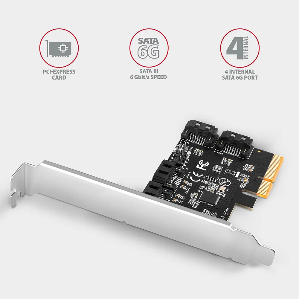 AXAGON PCES-SA4X4 PCIe Controller 4x SATA 6G – 2. kép
