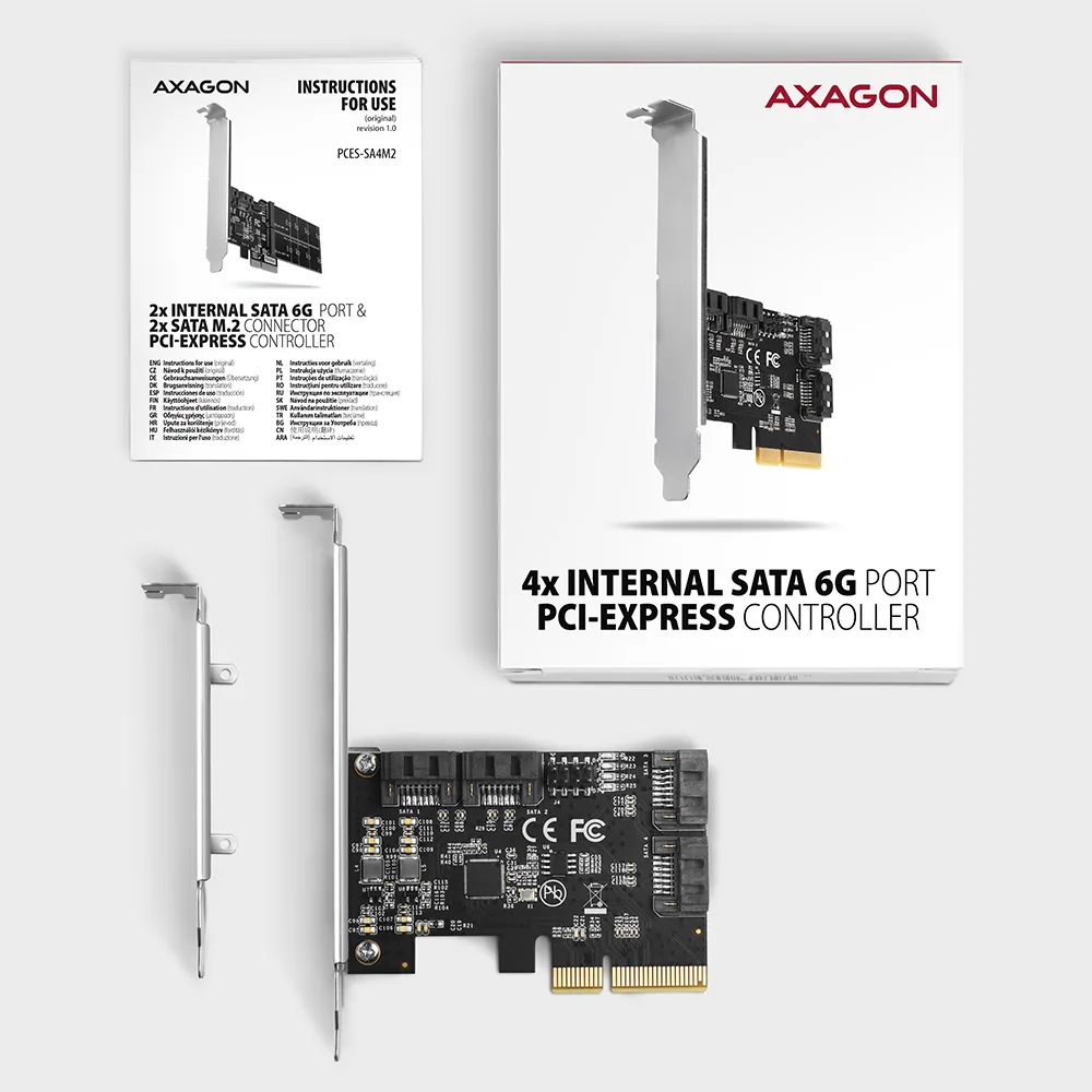 AXAGON PCES-SA4X4 PCIe Controller 4x SATA 6G – 5. kép