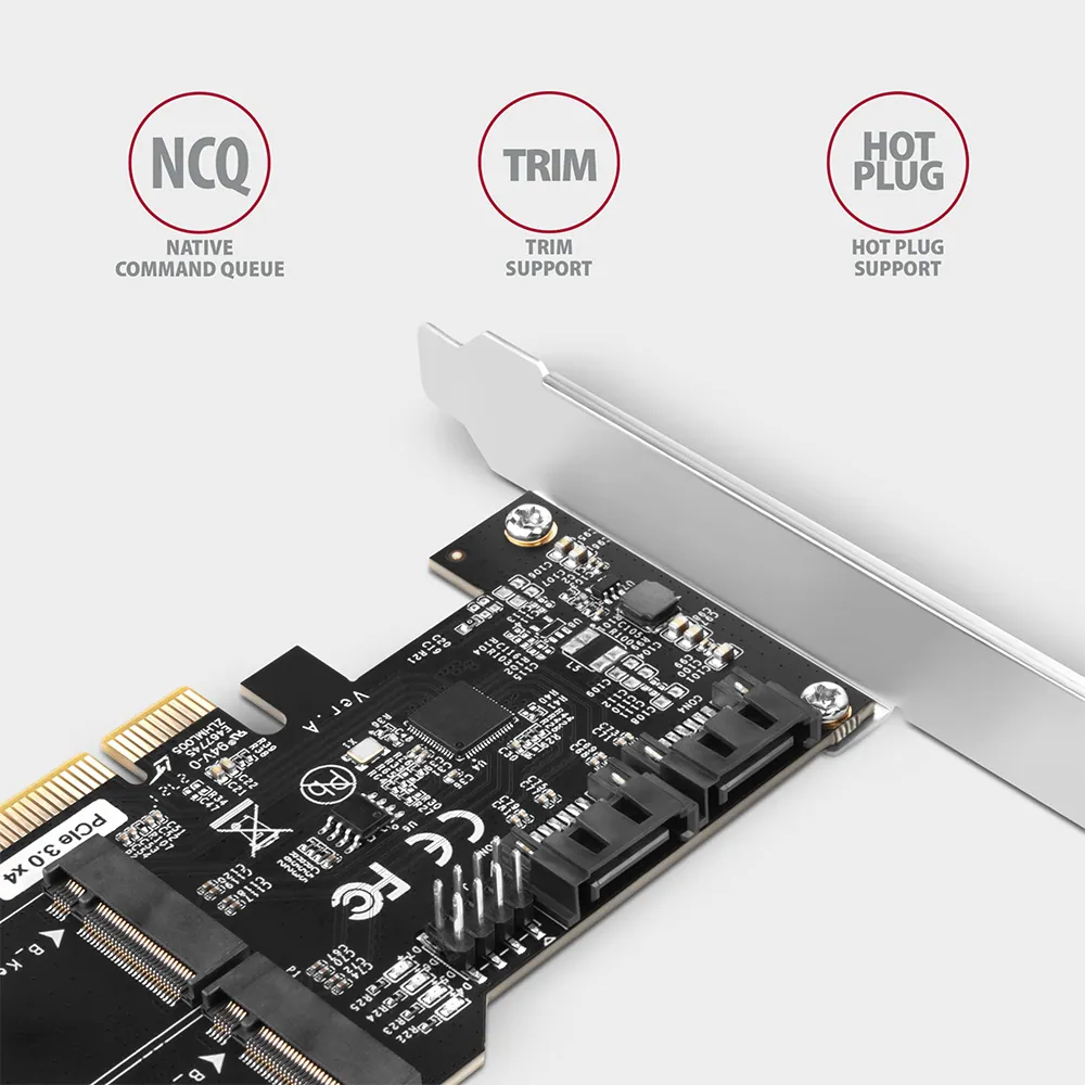 AXAGON PCES-SA4M2 PCIe Controller 2x SATA 6G + 2x SATA M.2 – 4. kép