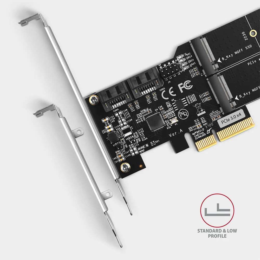 AXAGON PCES-SA4M2 PCIe Controller 2x SATA 6G + 2x SATA M.2 – 5. kép