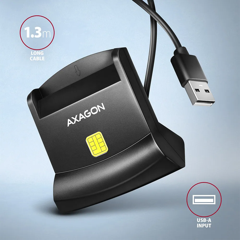 AXAGON CRE-SM4N Smart Card Reader Black – 3. kép
