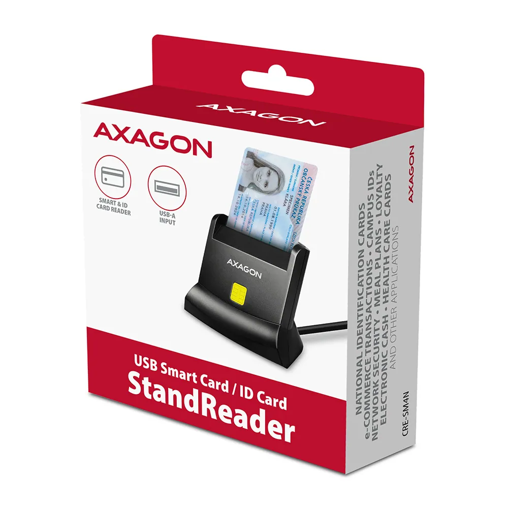 AXAGON CRE-SM4N Smart Card Reader Black – 6. kép